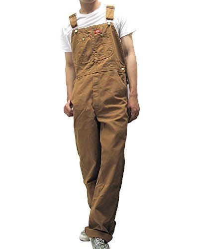 ディッキーズ オーバーオール ダック ヒッコリー デニム OVERALL メンズ [並行輸入品] BROWN[DB100]