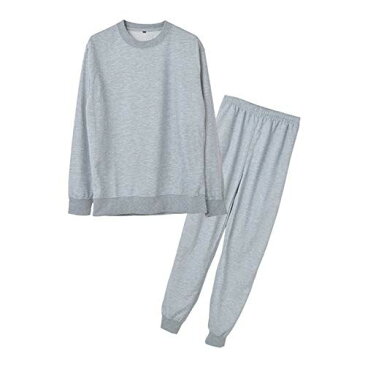 【Y's factory】 メンズ スウェット セットアップ 上下セット ルームウェア M L LL 3L 4L 5L 大きいサイズ ゆったり あったか パジャマ ライトグレー