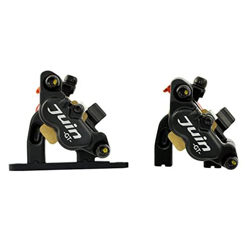 JUIN TECH GT-F 4 Pistons FlatMount Road CX Hydraulic Disc Brake Caliper Set BK JT2412