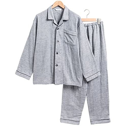 [カイタックファミリー] パジャマ 上下セット 綿100% 3重ガーゼ 日本製 メンズ M ネイビー