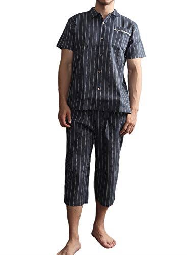 (アーケード) ARCADE 清涼素材 メンズ パジャマ 和柄 甚平 夏 作務衣 上下セット しじら織り ルームウェア B柄