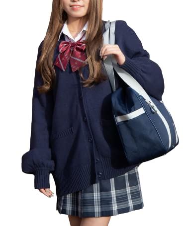 [ウィゴー] スクールカーディガン カーディガン ニット セーター トップス 学生 服 制服 アウター 無地 羽織 女子 通学 レディース F Free Size ネイビー