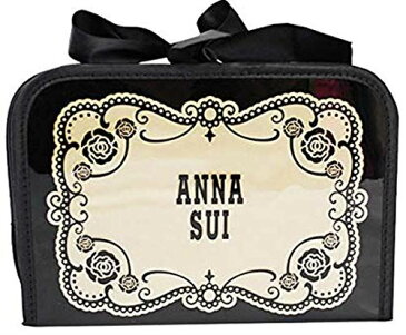 【アウトレット】(アナスイ) ANNA SUI ポーチ 小物入れ 薔薇 バラ ローズ 黒 ブラック リボン 四角 スクエア 化粧 メイク コスメ [並行輸入品]