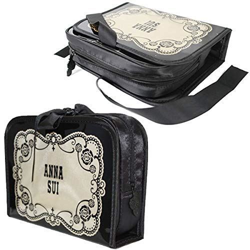 【アウトレット】(アナスイ) ANNA SUI ポーチ 小物入れ 薔薇 バラ ローズ 黒 ブラック リボン 四角 スクエア 化粧 メイク コスメ [並行輸入品]