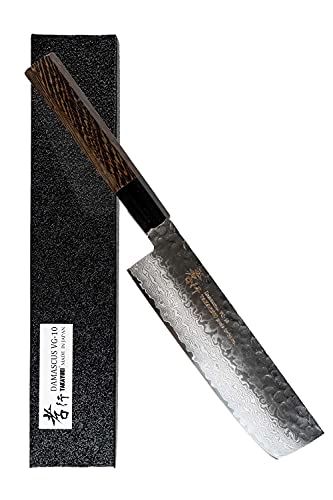 堺孝行 【プロの料理人が愛用する包丁ブランド】 ダマスカス 菜切り 包丁 160mm V金10号 vg10 33層槌目 ウエンジ柄 青木刃物製作所 (型番wn16001)