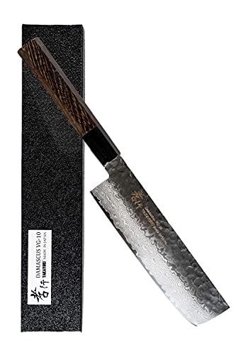 堺孝行 【プロの料理人が愛用する包丁ブランド】 ダマスカス 菜切り 包丁 160mm V金10号 vg10 33層槌目 ウエンジ柄 青木刃物製作所 (型番wn16001)