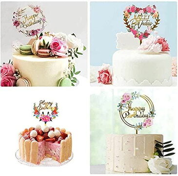 ケーキトッパー 誕生日ケーキ飾り ケーキ挿入カード happy birthday お誕生日おめでとう 飾り付け ゴールドケーキトッパー パーティー装飾 ケーキ装飾用品 ハッピーバースデー