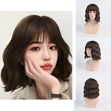 ウィッグ セミロング かつら 女性 ミディアム ボブ フルウィッグ レディース wig 自然 小顔効果 ネット付き (オイルブラウン)