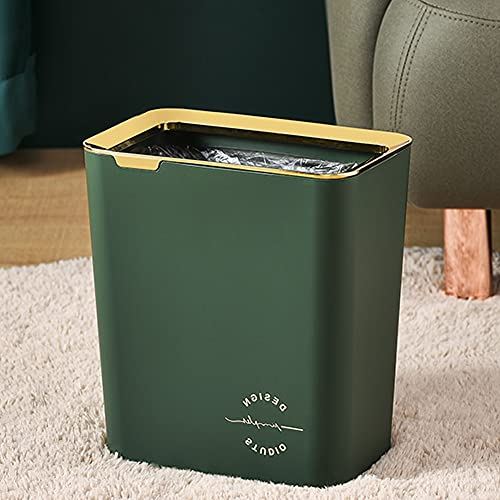 ゴミ箱 おしゃれ 10L スリム ゴミ箱 北欧 角型 ごみ箱 キッチン、リビングルーム、トイレ、室内、洗面所用（緑）