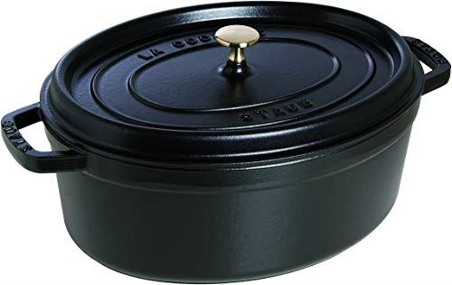 staub ストウブ 「 ピコ ココット オーバル ブラック 33cm 」 大きい 両手 鋳物 ホーロー 鍋 IH対応 La Cocotte Oval 40509-322