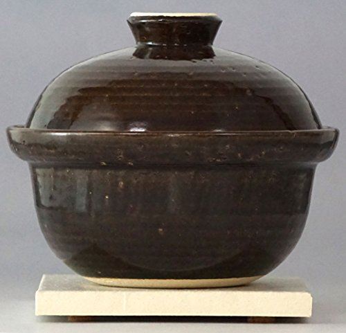 長谷園 土鍋 燻製 いぶしぎん ミニ 18.5 cm 直火 専用 黒 伊賀焼 日本製 桜チップ & 鍋敷き & レシピ 付 CK-10