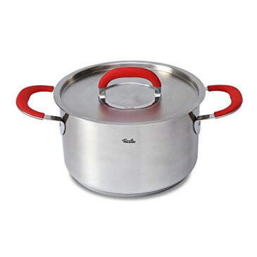 フィスラー (Fissler) 両手鍋 シチューポット 20cm レッドハンドル ガス火/IH対応 EMP-SS2021N01