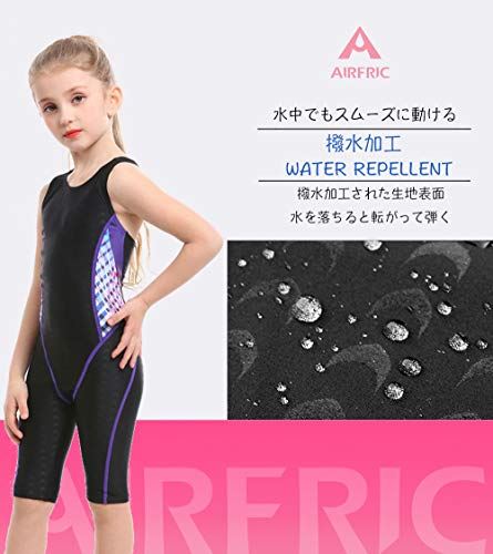 AIRFRIC 子供用 水着 スクール水着 キッズ ジュニア 女の子 競泳水着 フィットネス 練習用 おしゃれ スイムウェア