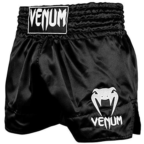 VENUM ムエタイトランクス MUAY THAI SHORTS CLASSIC (ブラック×ホワイト) //キックパンツ ボクシング トランクス スポーツウェア 格闘技