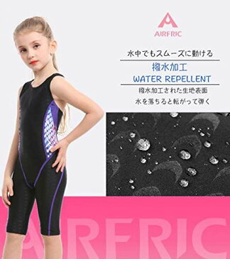 AIRFRIC 子供用 水着 スクール水着 キッズ ジュニア 女の子 競泳水着 フィットネス 練習用 おしゃれ スイムウェア