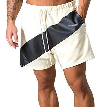 Musgneer ハーフパンツ メンズ スポーツ トレーニングウェア フィットネスパンツ ランニングショーツ 綿 快適 ジム 短パン ショートパンツ