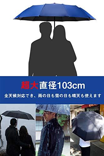 【 新版 超軽量290g 頑丈な12本骨】 折りたたみ傘 メンズ 大きい 手動開閉 コンパクト 梅雨対策 台風対応 晴雨兼用 超撥水 おりたたみ傘 男子日傘 折り畳み傘 レディース 収納ポーチ付き(ブルー新版)