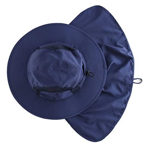 (コネクタイル)Connectyle メンズ 夏 UPF 50+ サファリハット メッシュ つば広 日よけ帽子 UVカット 農作業 帽子