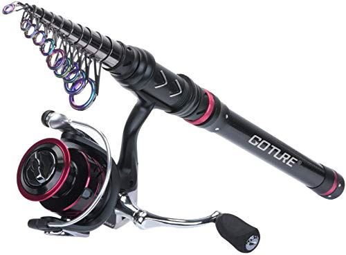 Goture(ゴチュール) ロッドセット 炭素伸縮釣り竿とスピニングリー 2点セット 初心者 携帯便利