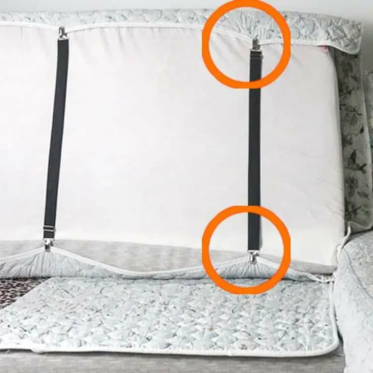 4本セット ソファ カバー固定 ソファカバー用 サスペンダー マルチカバー止め カバーずれ止め ずれ防止 シーツクリップ ずれ止め ソファー シーツ クリップ スキットバンド ベルト ソファー用 ゴムバンド 伸縮 長さ調節 ソファカバー 固定 [2]