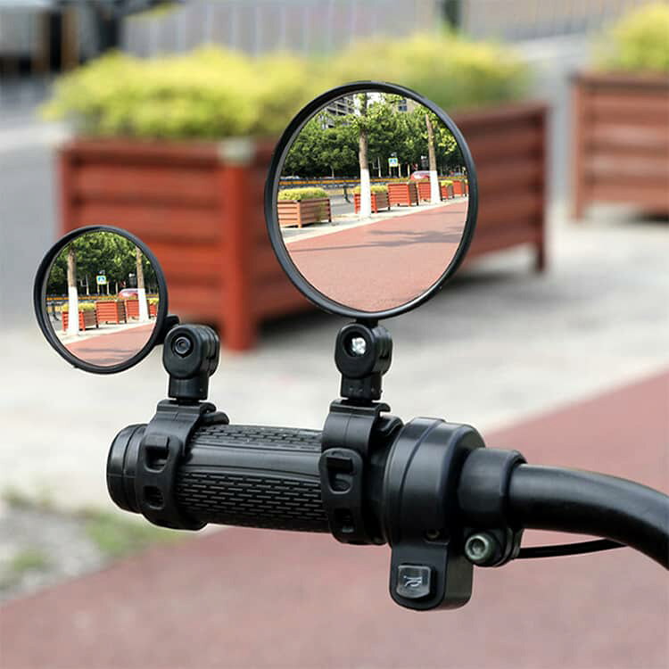4個セット 凸面鏡 自転車用ミラー バーエンドミラー 広角ミラー 補助ミラー サポー...