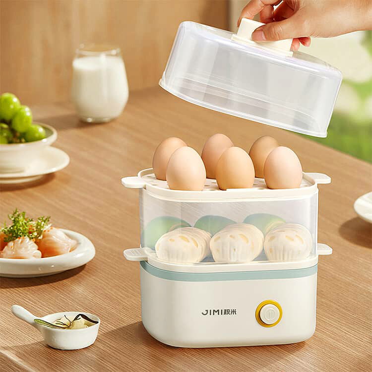 電気蒸し器 スチームクッカー エッグスチーマー コンパクト ゆで卵メーカー 朝食 ...