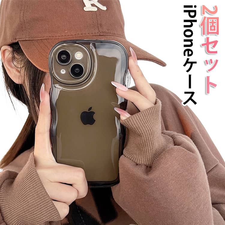 乐天商城 - 2個セット！クリアケース 透明 可愛い iPhoneケース クリア うねうね なみなみ iphone17 iphone16 iphone15 iphone14 plus iphone13 iphone12pro max 黒 韓国 シリコン 耐衝撃 かわいい スマホケース ウェーブ おしゃれ SNS 大人かわいい 女子