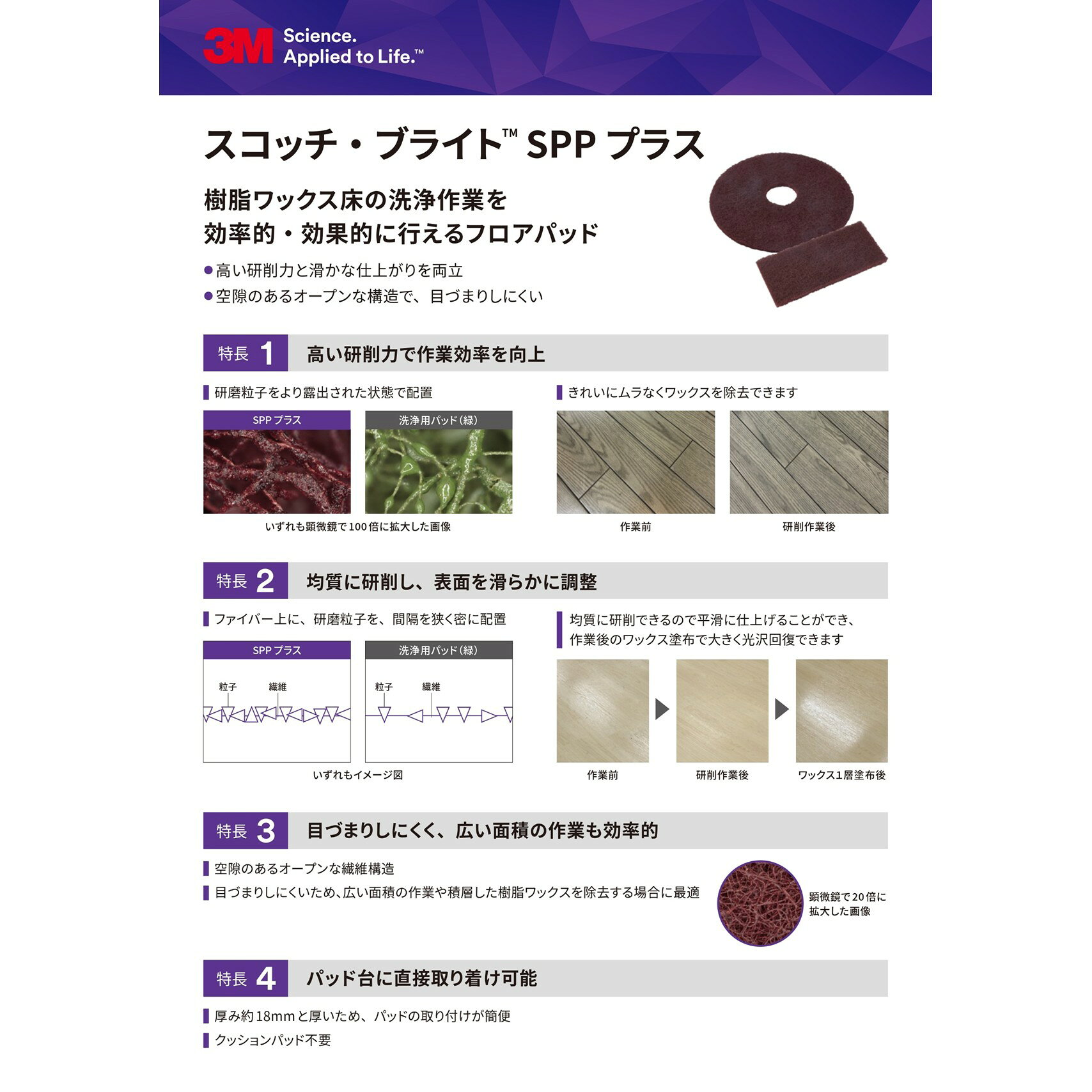 3M スコッチブライト SPPプラス 13インチ （1枚） サーフェスプレパレーションパッ...