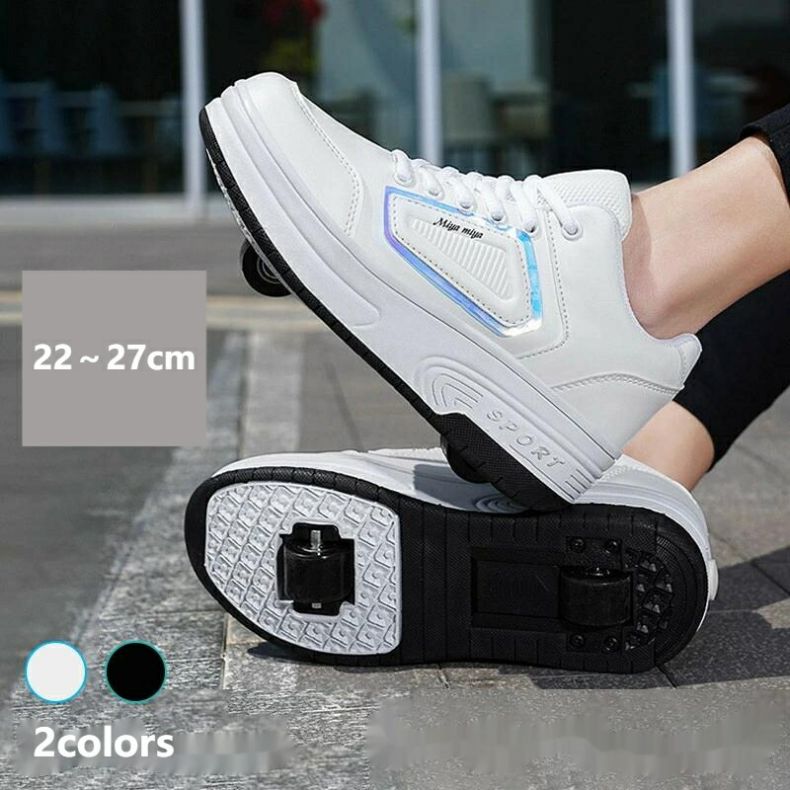 ローラーシューズ ローラースケート 大人 2輪 ローラーシューズ メンズ 靴 2way スニーカー ローラーブ..