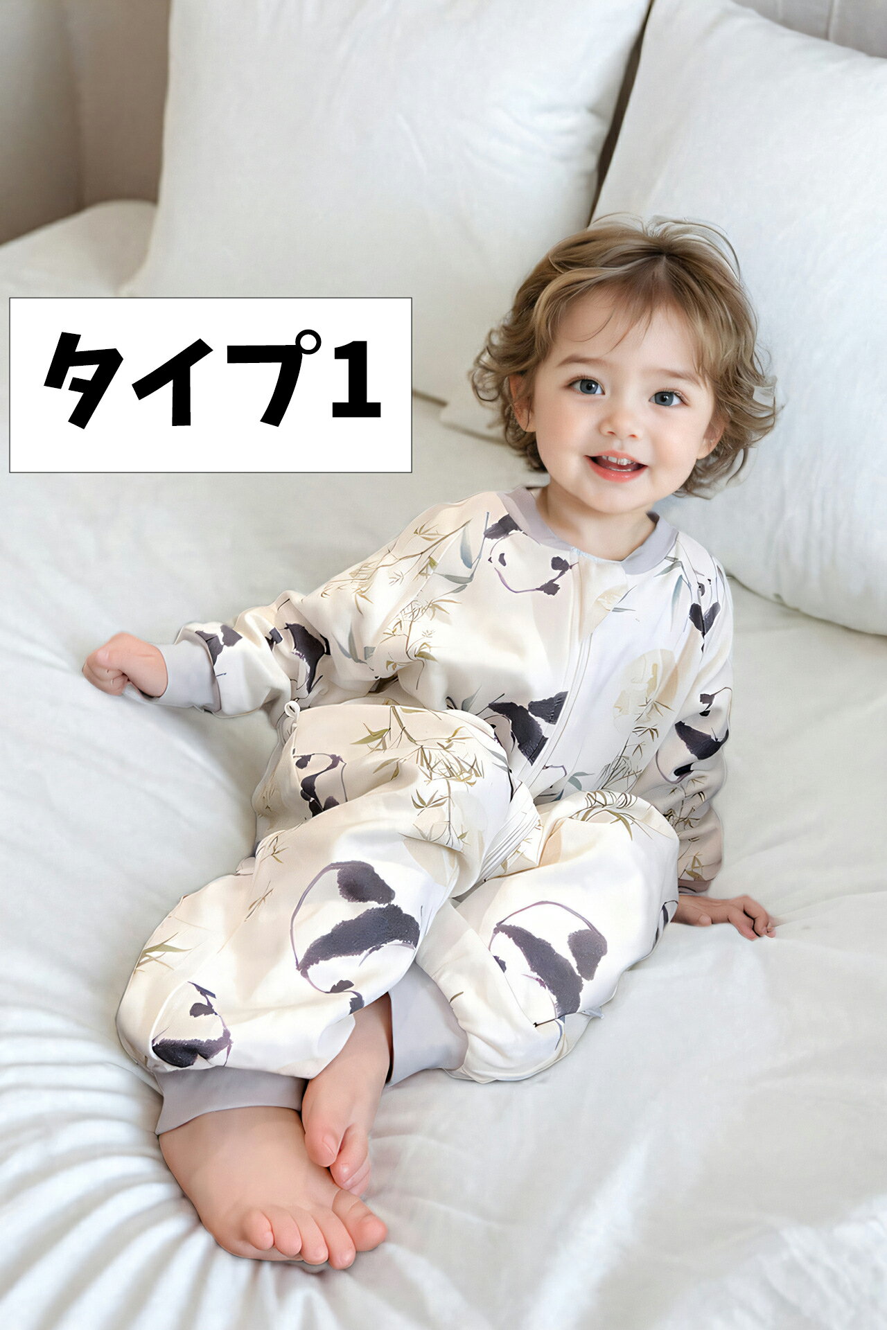 スリーパー 袖付 着る毛布 前開き カバーオール パジャマ ルームウェア 部屋着 綿 ガーゼ コットン 通気性 軽量 伸縮性 抗菌防臭 速乾 着脱簡単 長袖 厚手 ベビー 新生児 キッズ 小学生 子供 男の子 女の子 冷房 寝冷え防止 出産準備 出産祝い 3