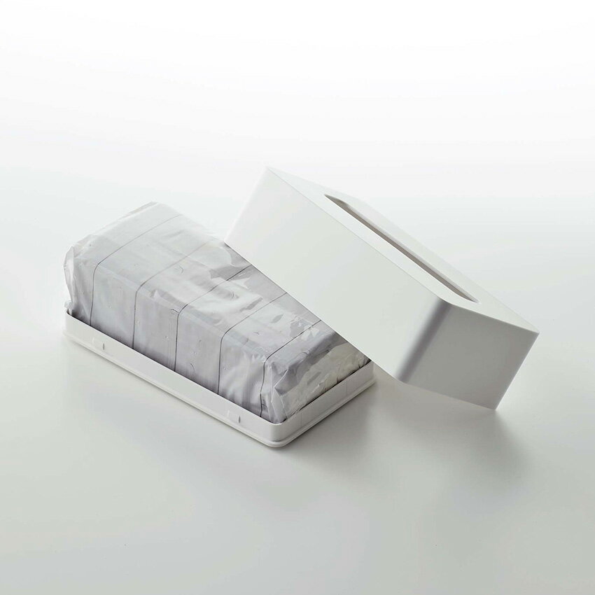 7/19 20:00～ 当店限定P5倍 × 楽天マラソン ◆【山崎実業】tower マグネットコンパクトティッシュケース ハイタイプ タワー (ホワイト)(ブラック) // YAMAZAKI 山実 ティッシュケース 冷蔵庫 キッチン収納 雑貨 人気 オフィス 事務所 [3]