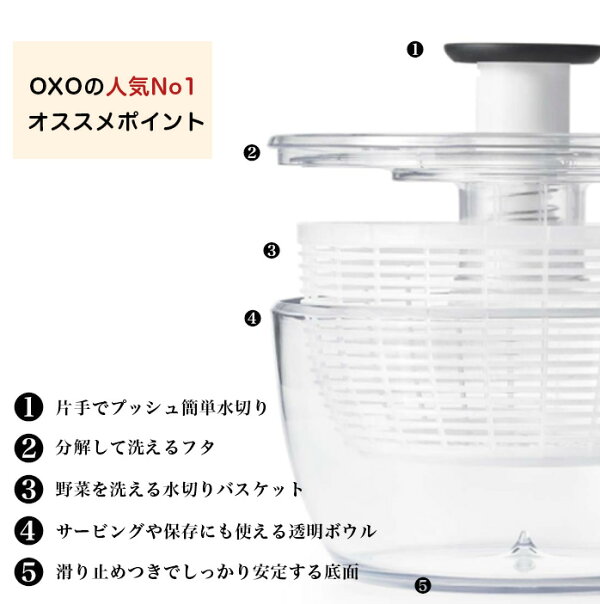 OXO オクソー　クリアサラダスピナー（小）