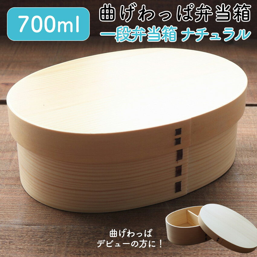 Rakuten - 4/24 20:00〜 当店限定P5倍 × マラソン ◆若兆 曲げわっぱ弁当箱 天然木 ナチュラル 白木 小判型 一段 700ml // 曲げわっぱ ナチュラル白木 お弁当箱 弁当 弁当箱 まげわっぱ弁当 曲げわっぱ弁当 ゴムバンド 仕切り付き シンプル 定番 茶 若兆