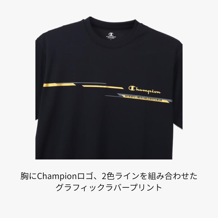 ナカムラスポーツ 楽天市場店のChampion ショートスリーブTシャツ(C3DV321) バレーボール 半袖 Tシャツ 練習着 バレーボールウェア チャンピオン メンズ レディース 部活 吸汗速乾 抗菌防臭 UVカット｜アングル3
