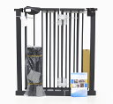 ベビーゲート ベビーフェンス ペットゲート 拡張フレーム2枚付き スチール製 突っ張り式 ブラック 取付幅約75〜159cm 高さ約76cm【中古/未使用品】【...