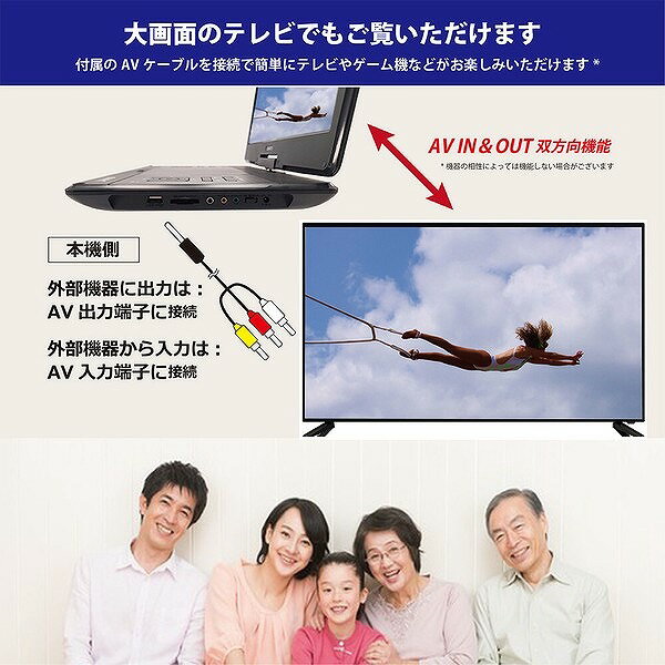 14インチポータブルDVDプレーヤー APD-143N アーウィン