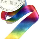 【メール便対応可】No.3571レインボーサテンリボン36mm #0(1) ハンドメイド 手芸 リボン 虹色 レインボーカラー textile world to...