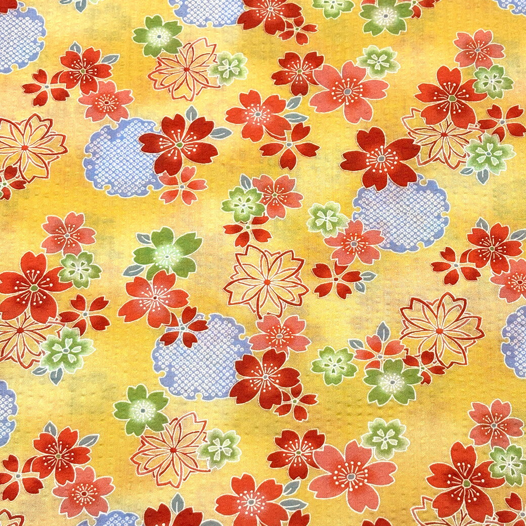 リップルプリント 防蚊加工付き 桜柄 ホワイト リップル生地 桜の通販