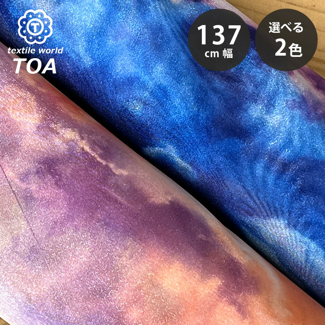 生地 【 オーガンジー 2色 】 137cm巾 プリントオーガンジー 透け感生地 ポリエステル 空柄 薄手 ワンピース ドレス スカート ブラウス シアートップス 重ね着アイテム ステージ衣装 舞台衣装 コスチューム 発表会衣装 インテリア装飾 幻想的 ふんわり Textile World TOA