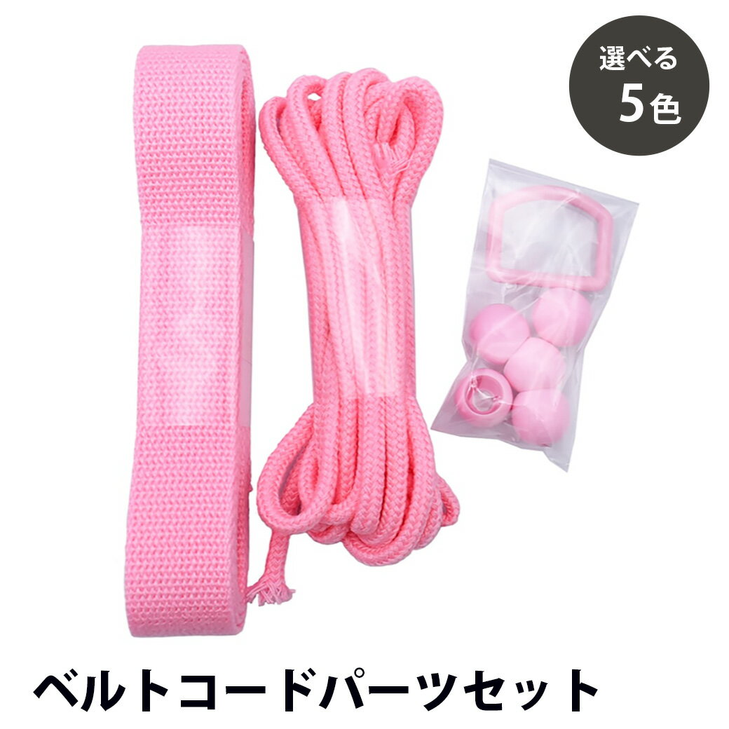 【 Lille Skip ベルトコードパーツセット 5色 】 カラーベルト Dカン カラーコード ループエンド レシピ付き 入園 入学 新学期準備 レッスンバッグ 上履き入れ 巾着 給食袋 体操着入れ 体操着袋 お弁当袋 コップ袋 シューズケース 習い事バッグ Textile World TOA