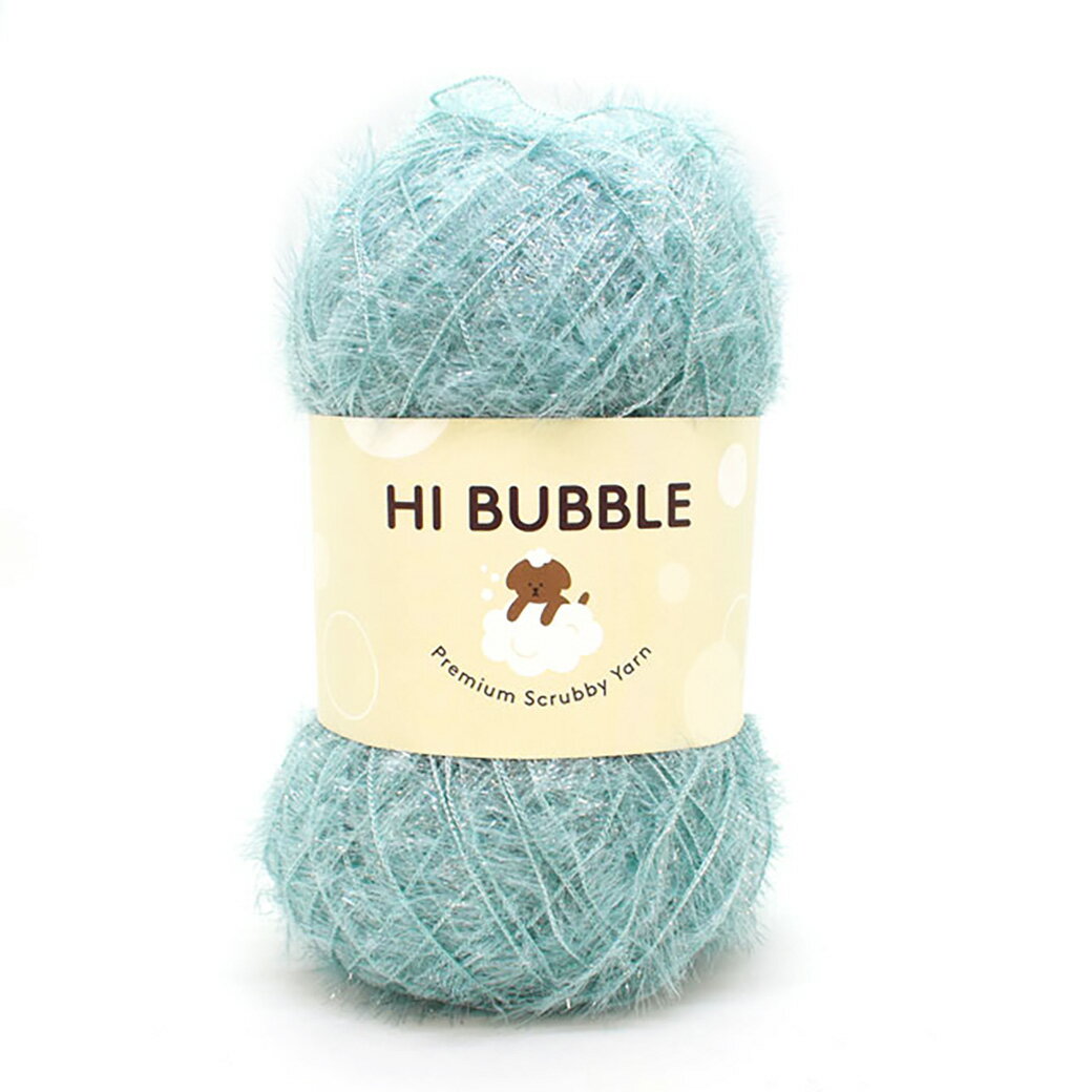 【マラソン期間P5倍】 毛糸 【 ハイバブル HI BUBBLE 90g 】 韓国毛糸 人気 ファンシーヤーン かぎ針編み かぎ編み エコバッグ エコたわし スセミ ポリエステルヤーン 手編み 棒針 編み物 棒針編み 韓国製 帽子 キラキラ ミニバッグ