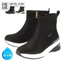 ミッシェルクラン ショートブーツ レディース MK MICHEL KLEIN 5037NT ウェッジソール 6cmヒール 撥水 履きやすい ファスナー エアソー...