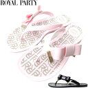 ROYAL PARTY RP8900 ロイヤルパーティー レディース トング サンダル ビーサン ぺたんこ スクエアリボン 大人可愛い 鼻緒 海 プール 夏..