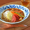【砥部焼 陶房遊】ブルーフラワーのカレー鉢
