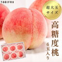 【超大玉】高糖度桃 6玉入り【糖度12度以上 もも】夏ギフト お中元 フルーツ ギフト 結婚 出産 内祝 お礼 結婚内祝 出産内祝 法事 法要 お見舞い 退院祝い お供え 快気祝 景品 贈り物 プレゼント 手土産 贈答品 贈答用 暑中御見舞 残暑御見舞 誕生日