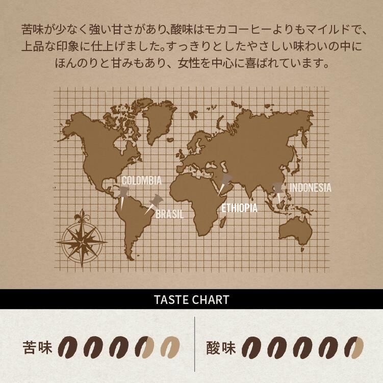 正規品スーパーsale 店内全品キャンペーン やさしい 酸味が好評です モカブレンド 100g コーヒー コーヒー豆 珈琲エチオピア ブラジル コロンビア インドネシア ブレンド マイルド すっきり 甘味 ハンドドリップ ペーパードリップ フレンチプレス 水出しコーヒー ダート