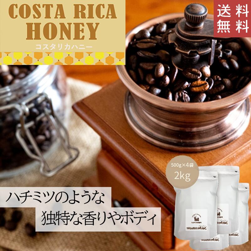 【 送料無料 】 コスタリカハニー 2kg (500g×4袋)【豆・粉選べます】コスタリカ コーヒー コーヒー豆 珈琲 ダートコーヒー ハニープロセス ストレート ハチミツ感 ハンドドリップ ペーパードリップ フレンチプレス 水出しコーヒー ジャガーハニー