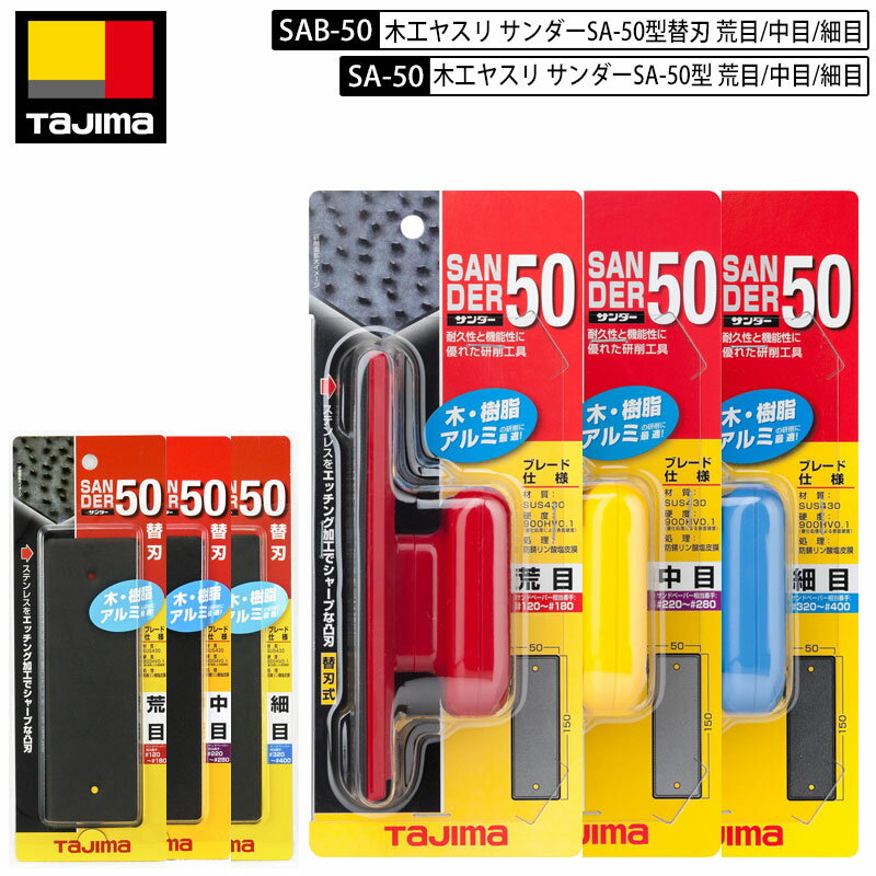 TAJIMA SA-50 木工ヤスリ SA50型 広い平面用 荒目 細目 中目 本体 替刃 木・アルミ・プラスチック研削用サンダー 替刃のみネコポス発送