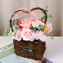 母の日応援セール 花かご ギフト ソープフラワー シャボンフラワー 枯れない 造花 誕生日 プレゼント 退職祝い 母の日 父の日 結婚祝い 送