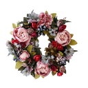 フラワーリース 母の日ギフト 母の日 プレゼント 春 リース 牡丹 花輪 春 玄関 造花 壁掛けフラワー ドライフラワー インテリア おしゃれ 新築 お祝い